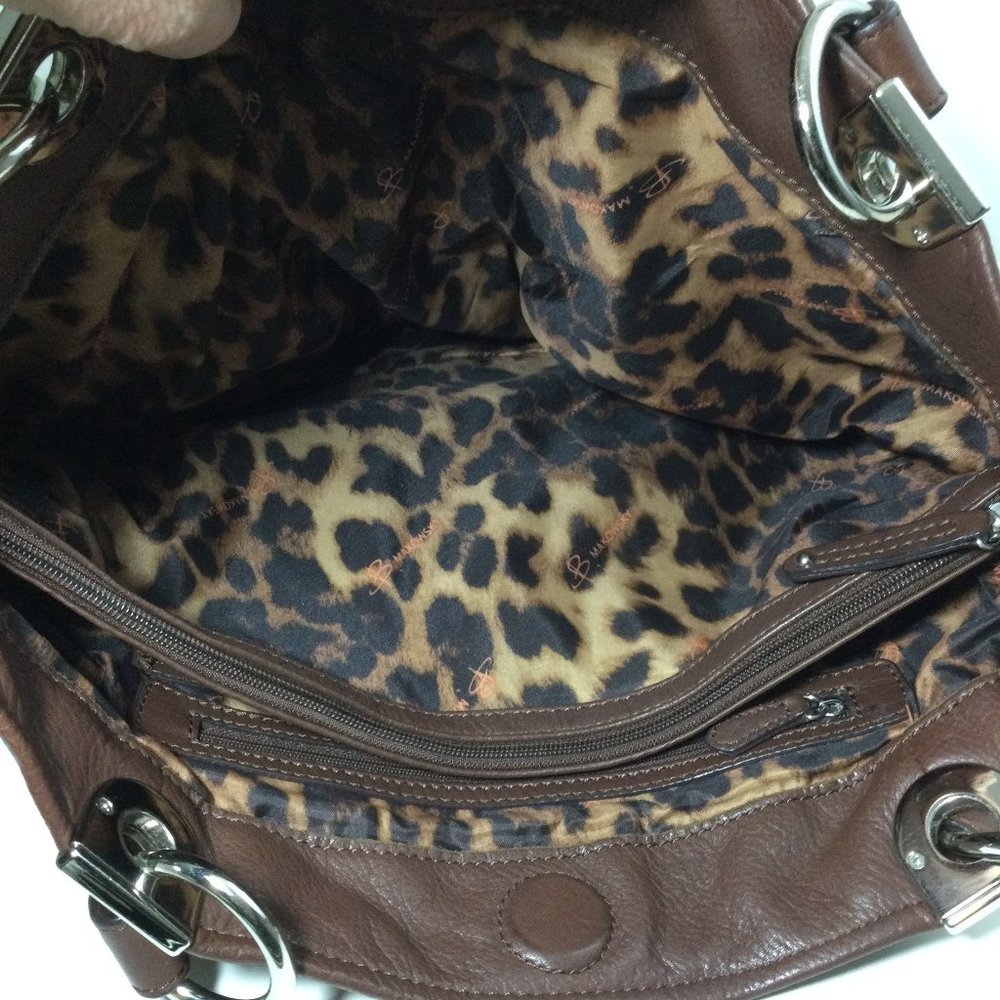 B. Makowsky Large Leather Shoulder Tote Bag - Picture 13 of 13